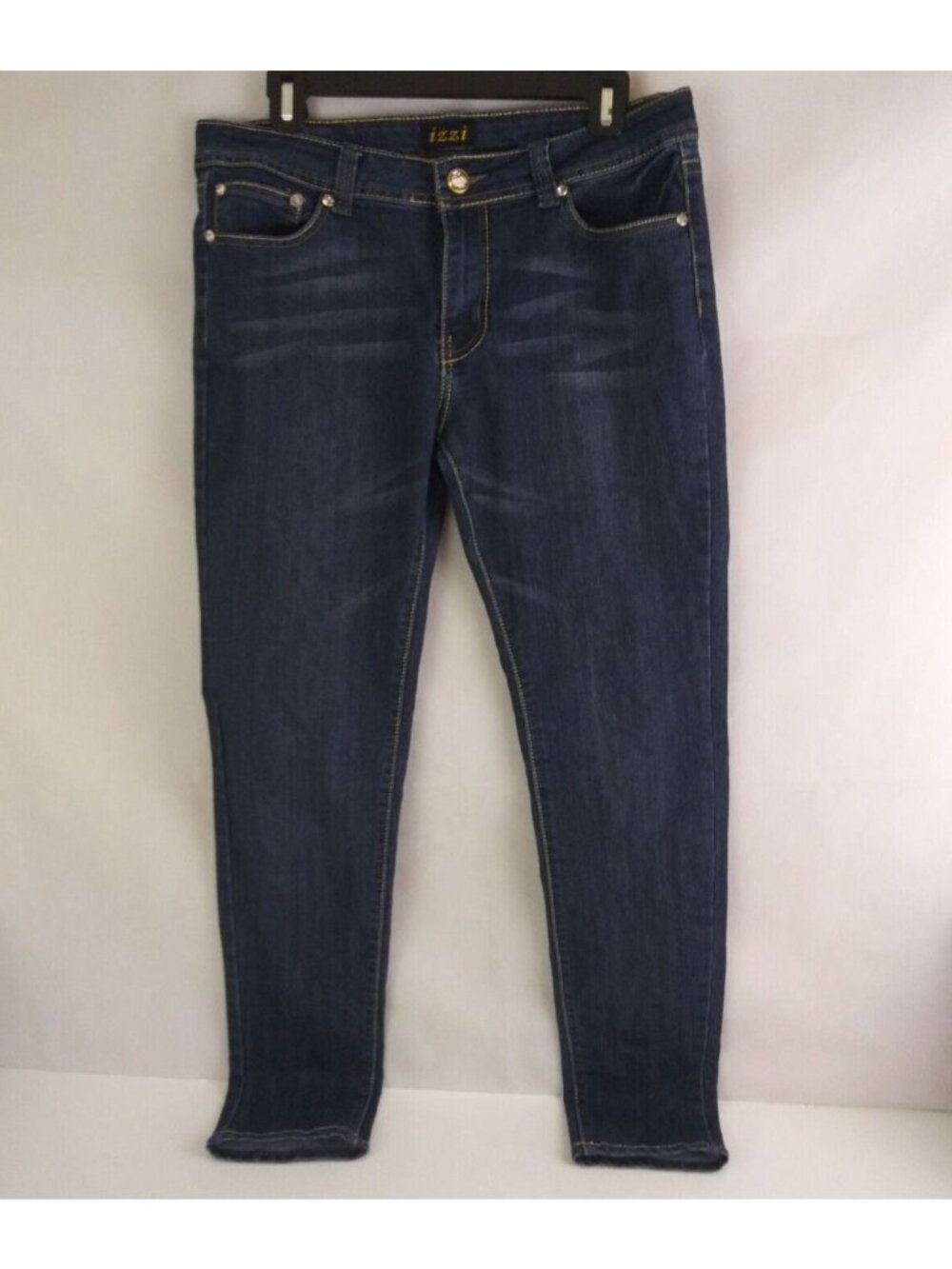 Izzi Jeans USA Women's Jeweled Whiskered Metallic Embroidered Jeans Size 15